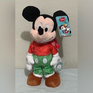 Disney holiday dancing Mickey Mouse Plush Toy - Red, Green, and White